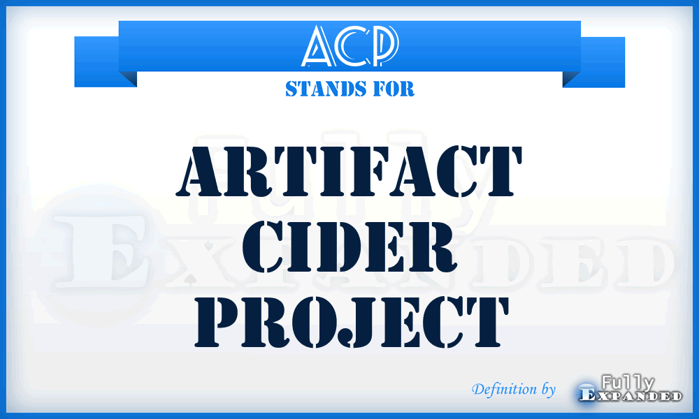 ACP - Artifact Cider Project
