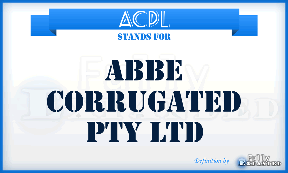 ACPL - Abbe Corrugated Pty Ltd