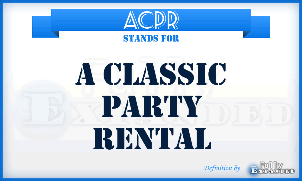 ACPR - A Classic Party Rental