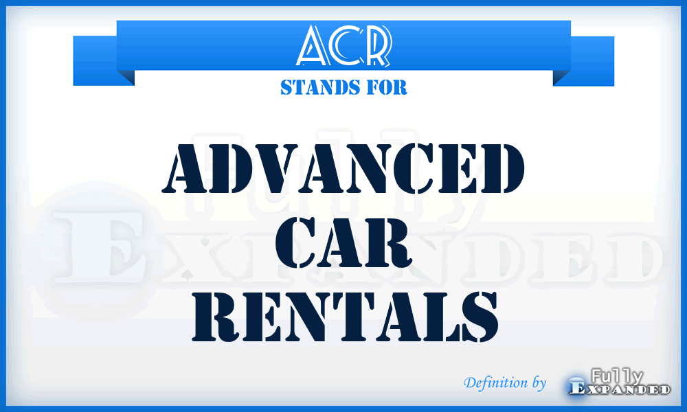 ACR - Advanced Car Rentals