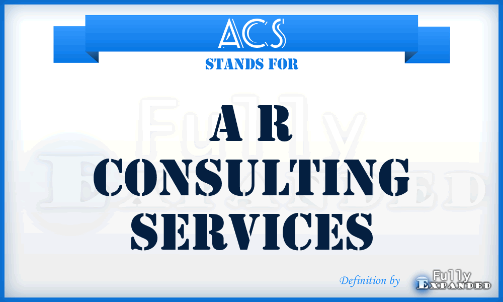 ACS - A r Consulting Services