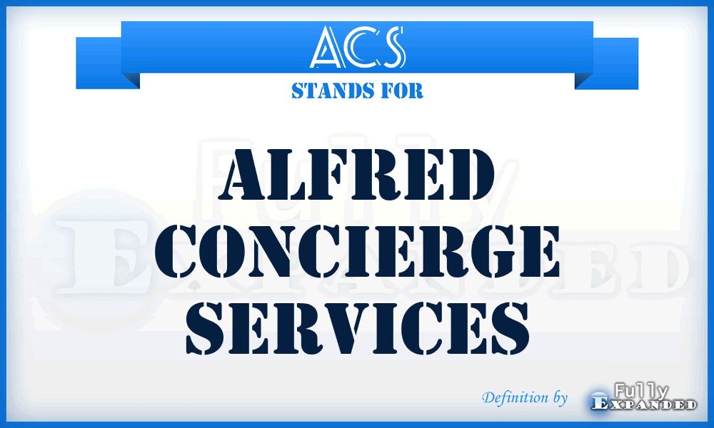 ACS - Alfred Concierge Services