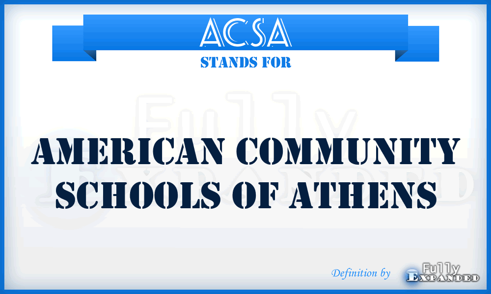 ACSA - American Community Schools of Athens