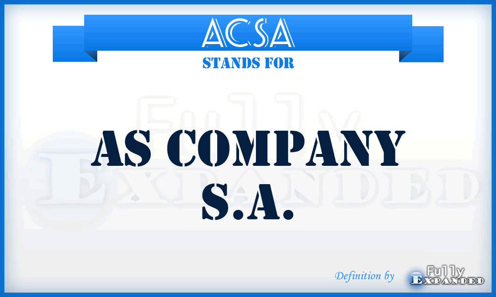 ACSA - As Company S.A.