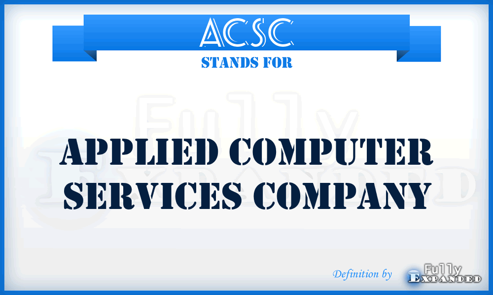 ACSC - Applied Computer Services Company