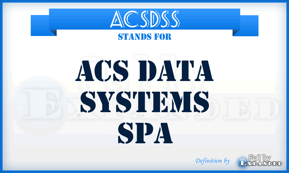 ACSDSS - ACS Data Systems Spa