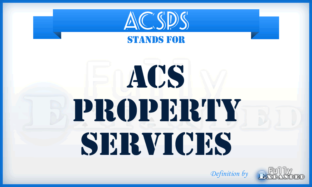 ACSPS - ACS Property Services