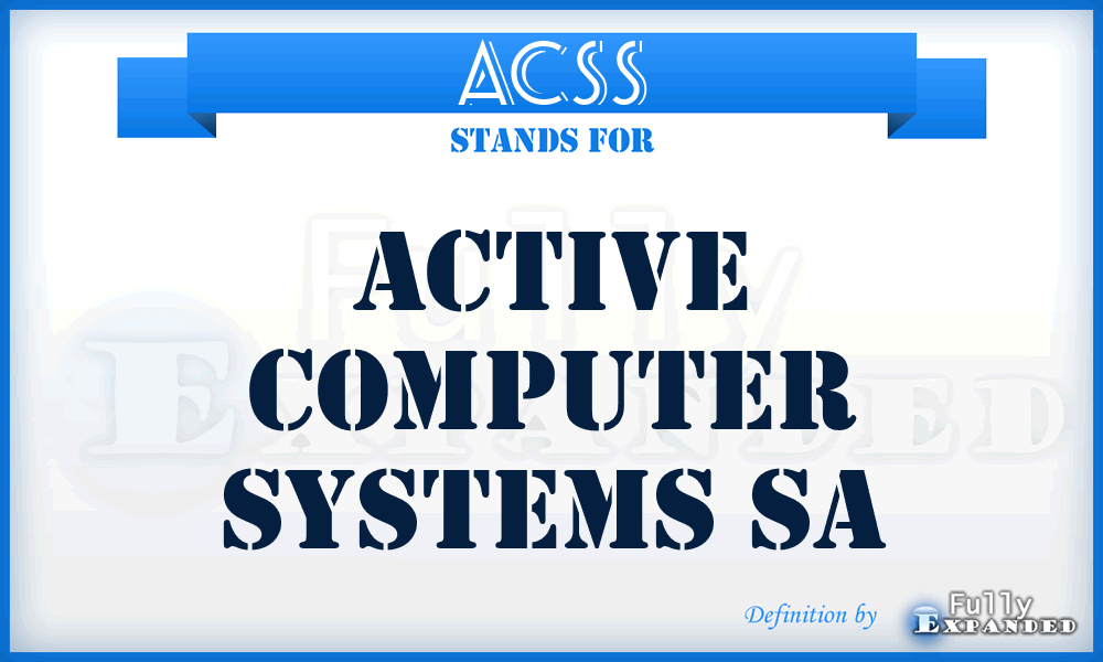 ACSS - Active Computer Systems Sa