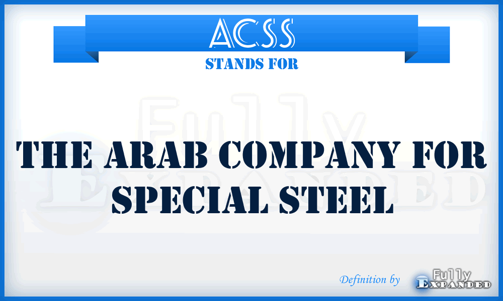 ACSS - The Arab Company for Special Steel