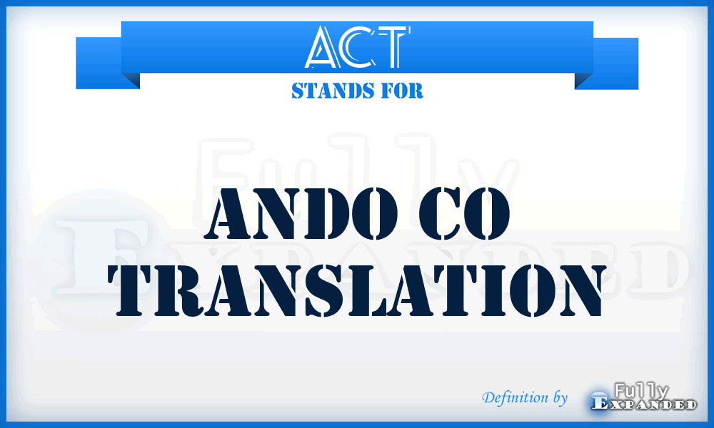 ACT - Ando Co Translation