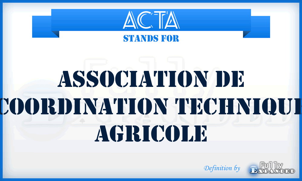 ACTA - Association De Coordination Technique Agricole