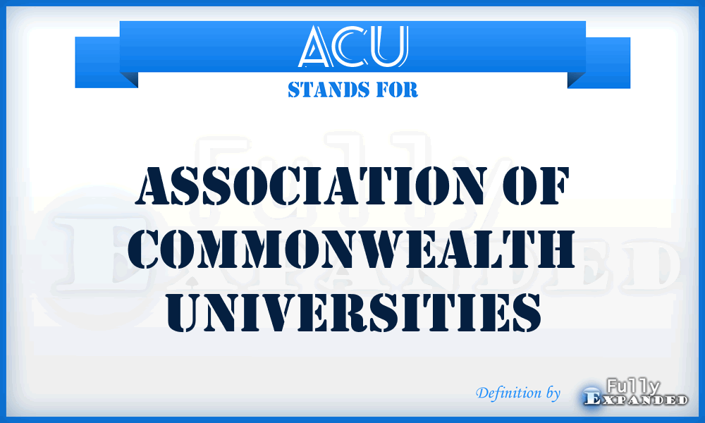 ACU - Association of Commonwealth Universities