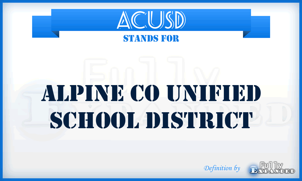 ACUSD - Alpine Co Unified School District