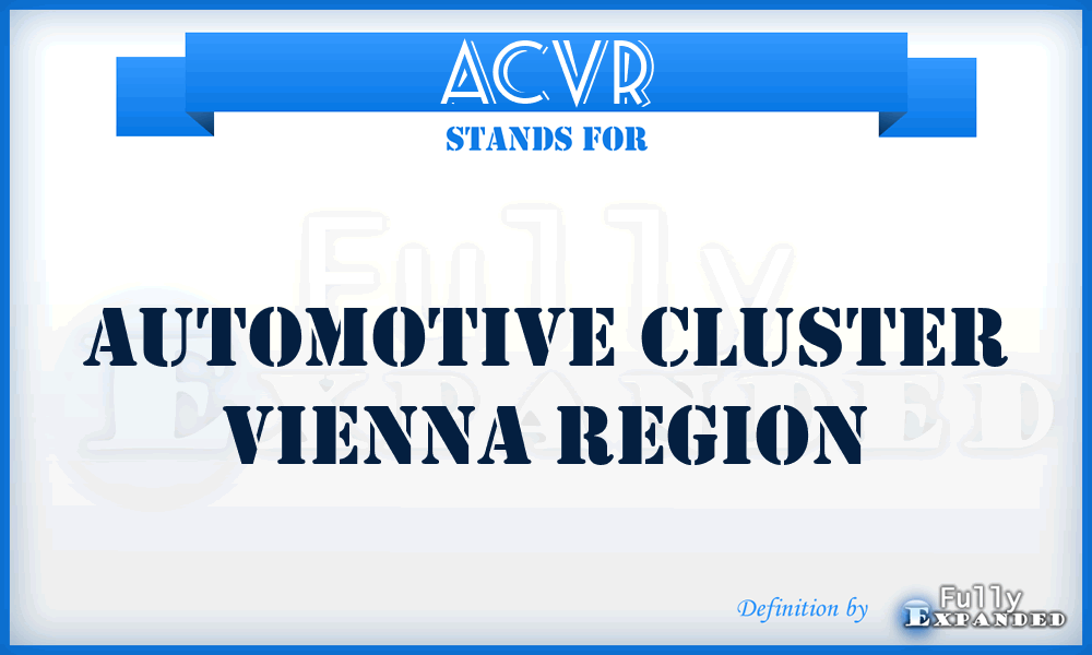 ACVR - Automotive Cluster Vienna Region