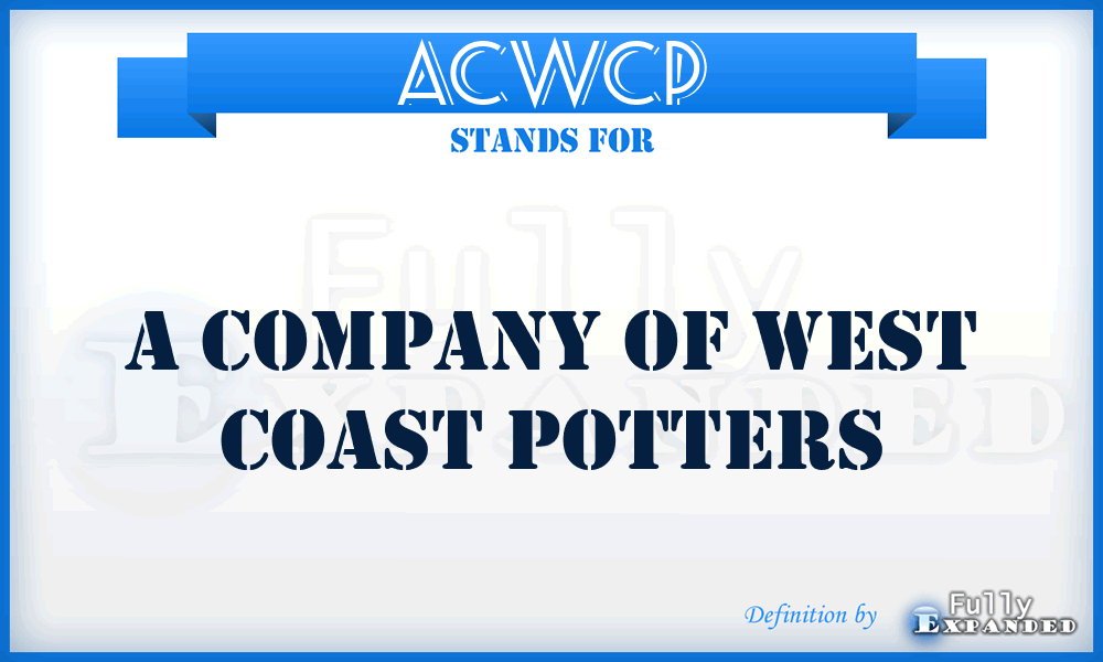 ACWCP - A Company of West Coast Potters