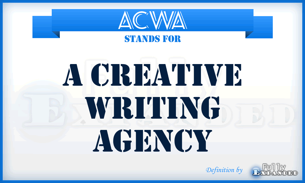 ACWA - A Creative Writing Agency