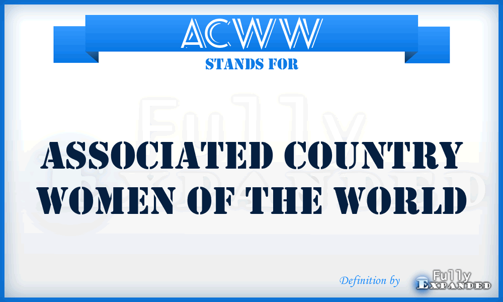 ACWW - Associated Country Women of the World