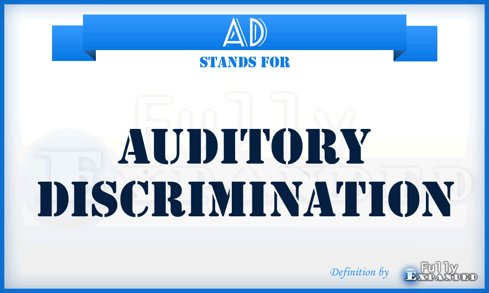 AD - Auditory Discrimination