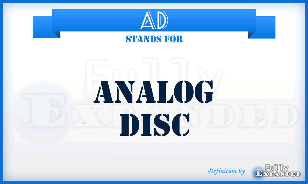 AD - Analog Disc