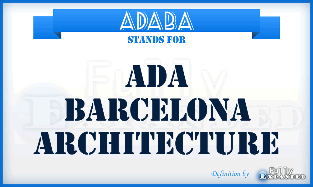 ADABA - ADA Barcelona Architecture