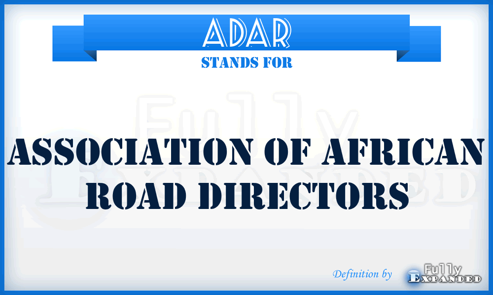 ADAR - Association of African Road Directors