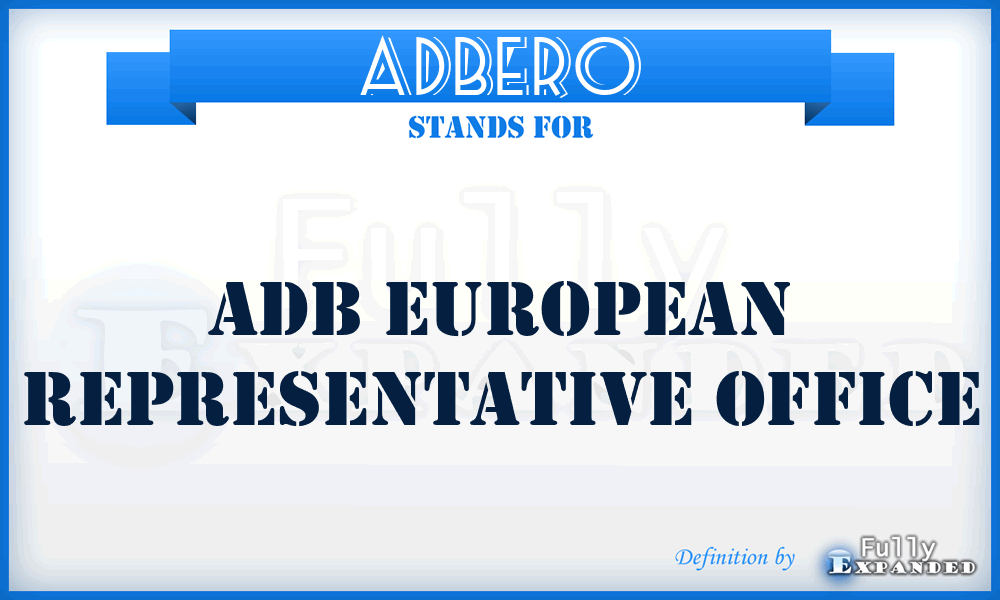 ADBERO - ADB European Representative Office