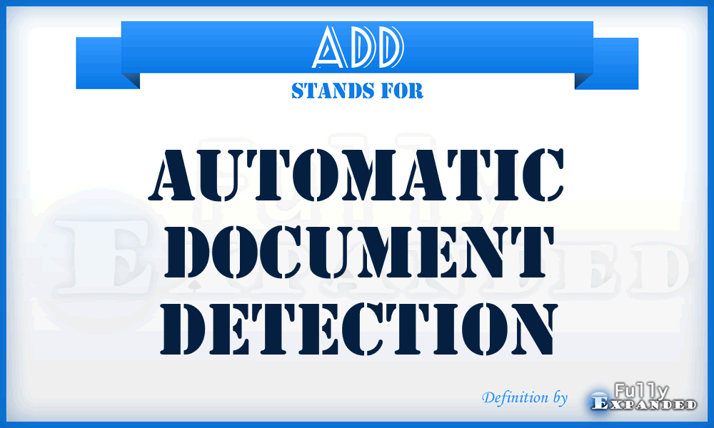 ADD - Automatic Document Detection