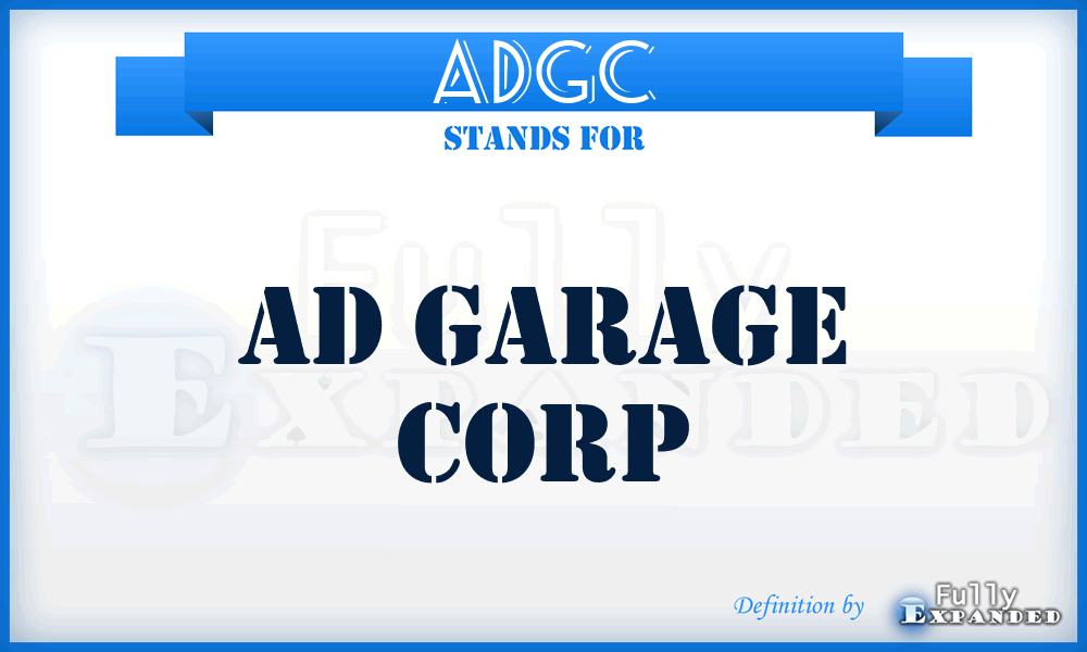 ADGC - AD Garage Corp