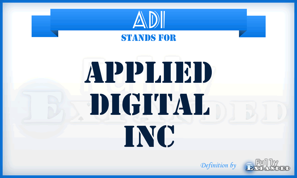 ADI - Applied Digital Inc