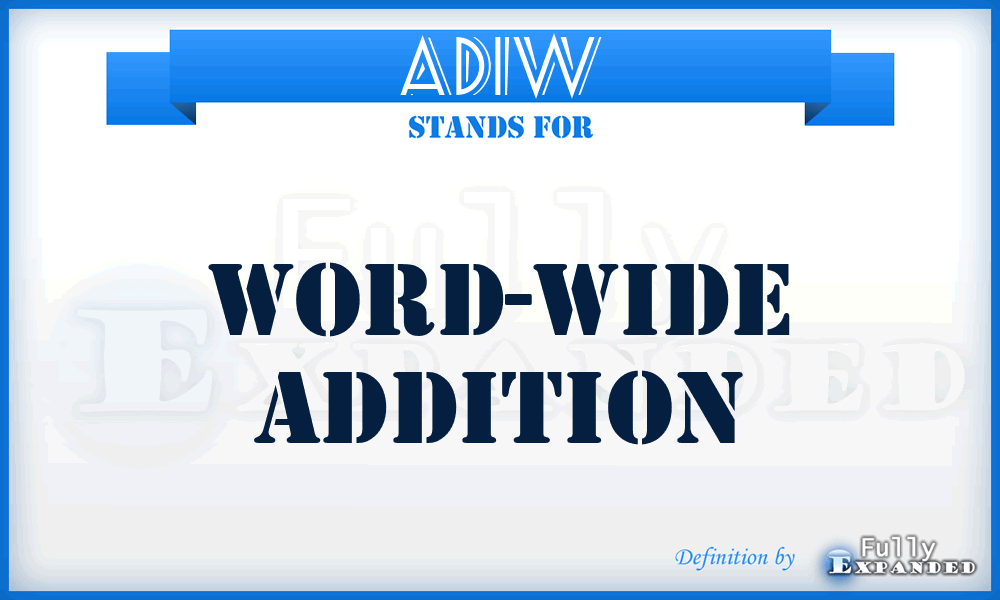 ADIW - Word-wide Addition