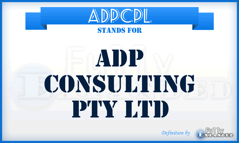 ADPCPL - ADP Consulting Pty Ltd