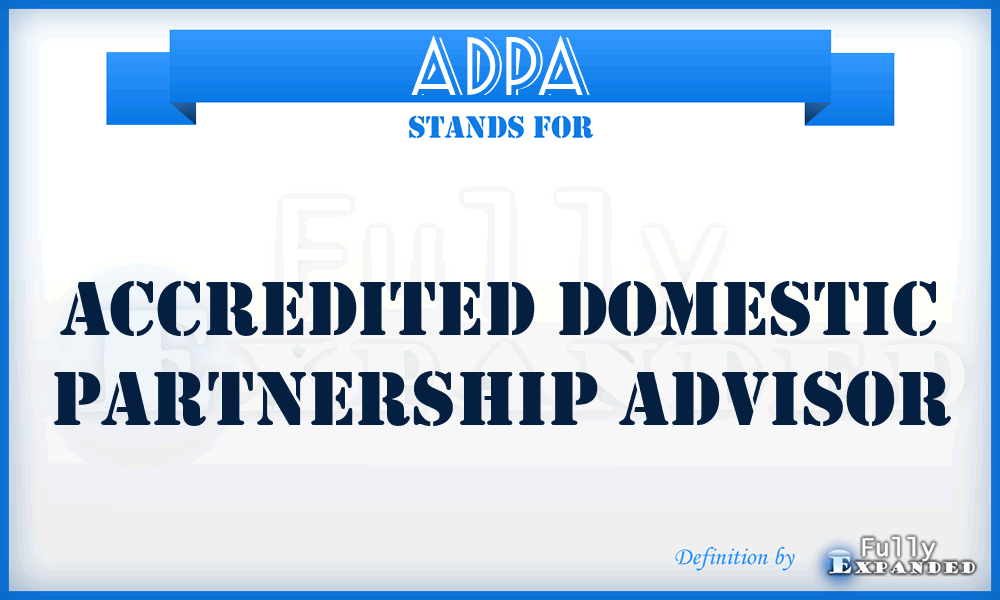 ADPA - Accredited Domestic Partnership Advisor
