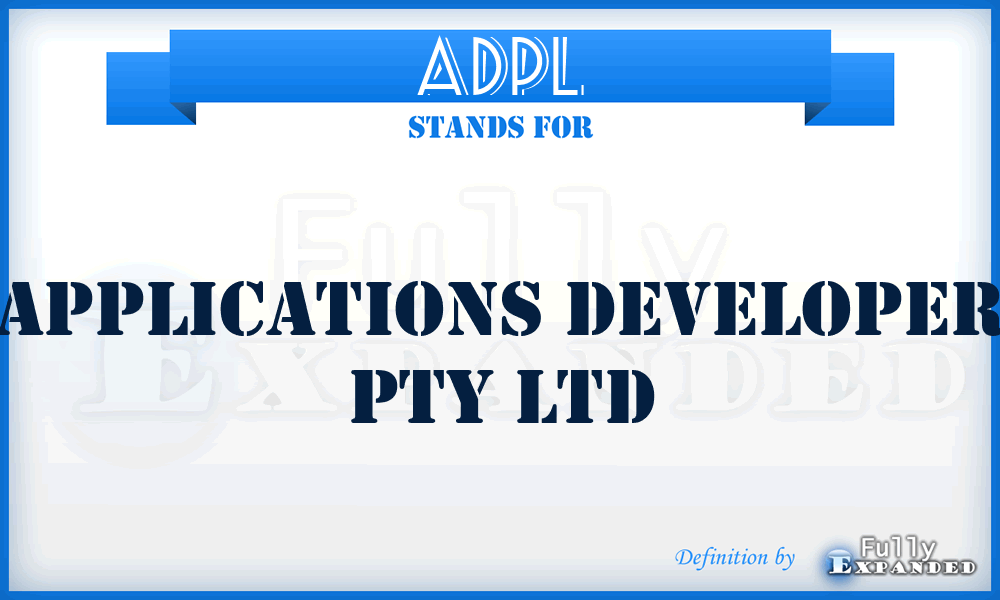 ADPL - Applications Developer Pty Ltd