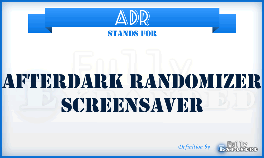 ADR - AfterDark Randomizer screensaver