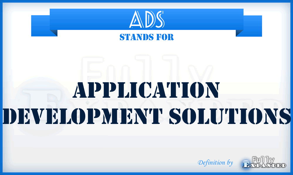 ADS - application development solutions