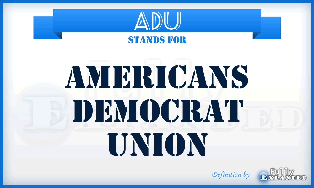ADU - Americans Democrat Union