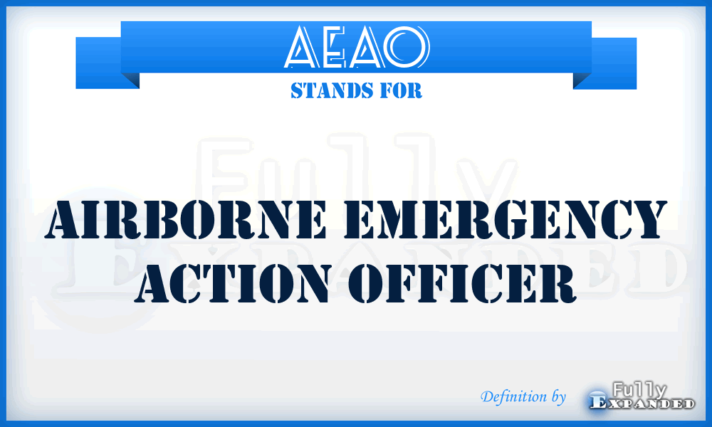 AEAO - airborne emergency action officer