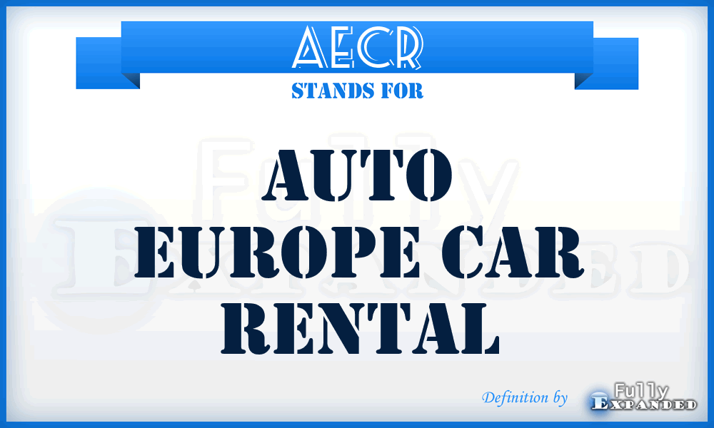 AECR - Auto Europe Car Rental