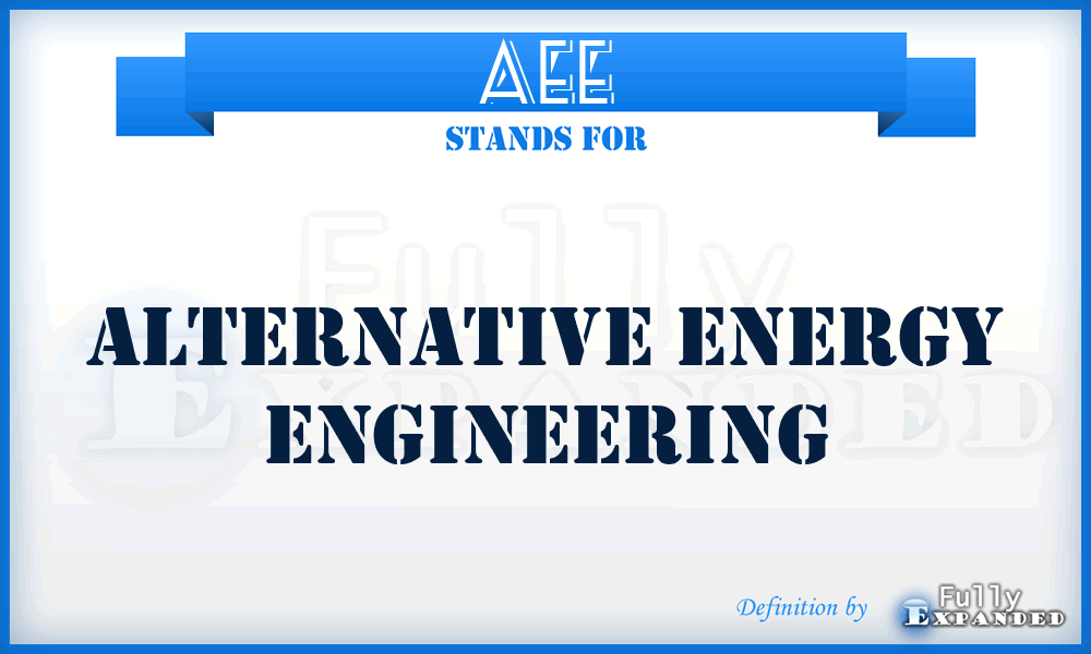 AEE - Alternative Energy Engineering