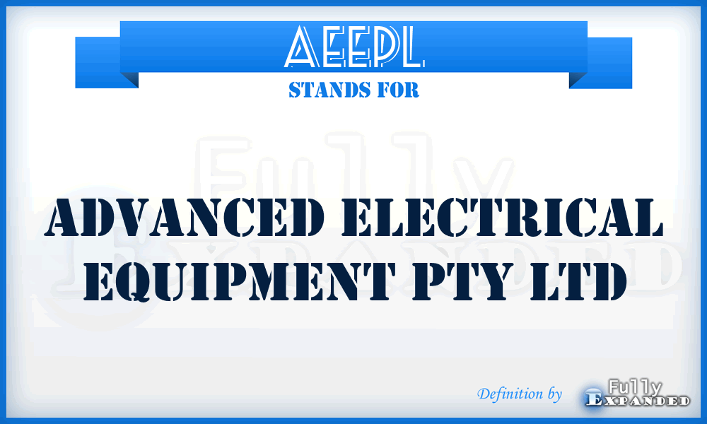 AEEPL - Advanced Electrical Equipment Pty Ltd