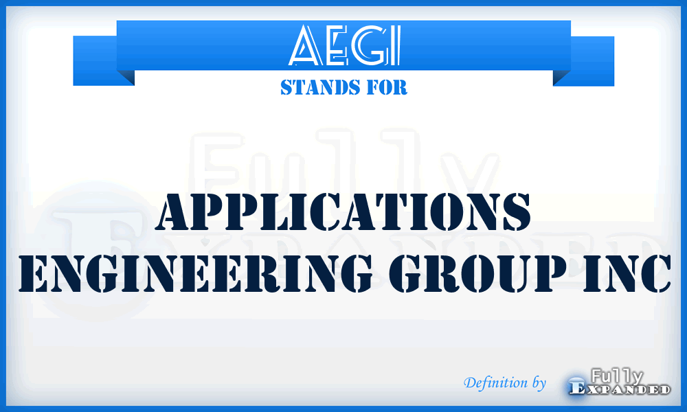 AEGI - Applications Engineering Group Inc