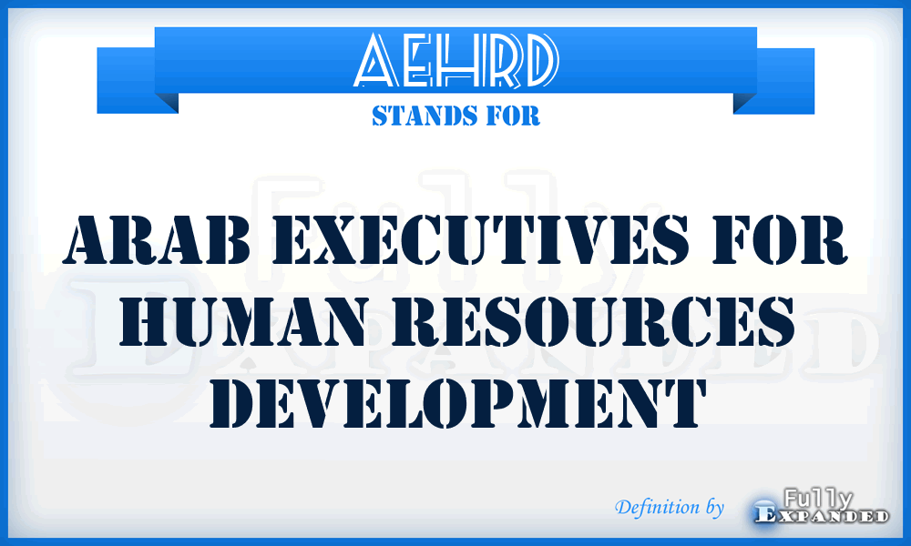 AEHRD - Arab Executives for Human Resources Development