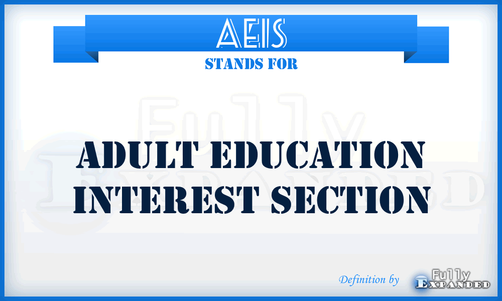 AEIS - Adult Education Interest Section