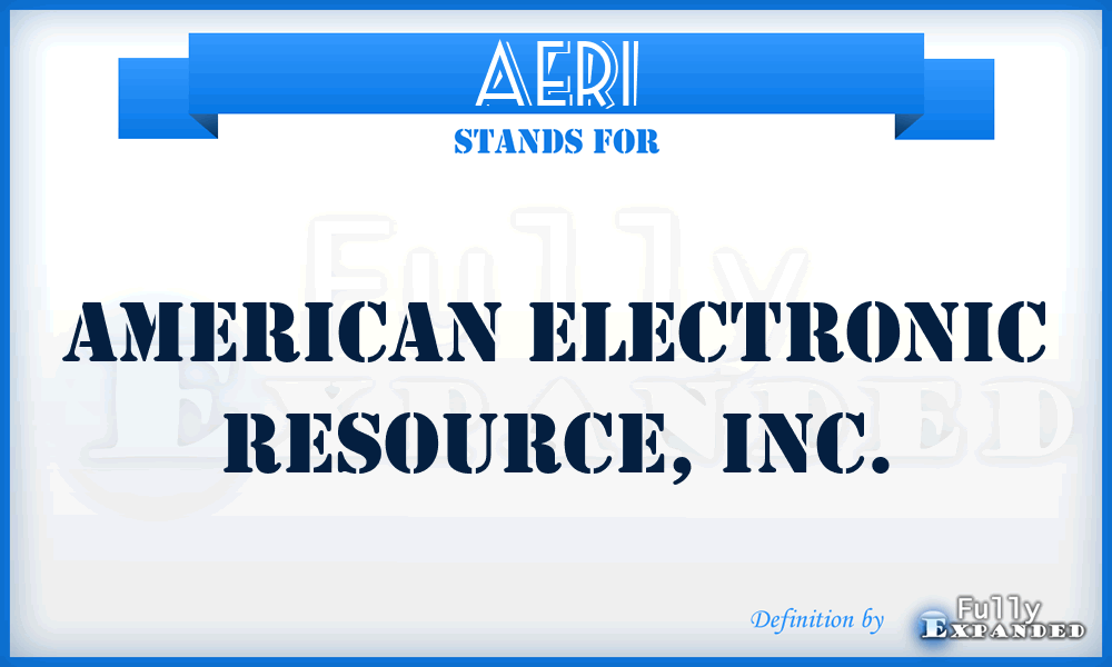 AERI - American Electronic Resource, Inc.