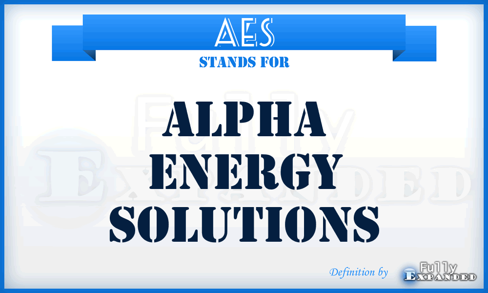 AES - Alpha Energy Solutions