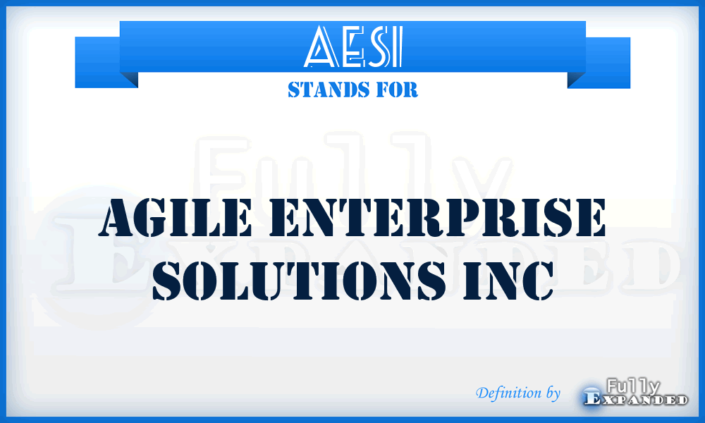 AESI - Agile Enterprise Solutions Inc