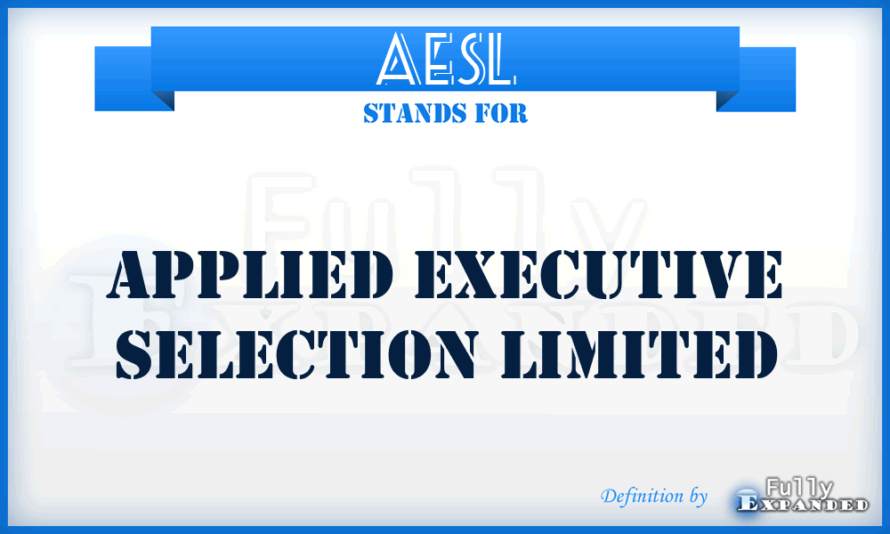 AESL - Applied Executive Selection Limited