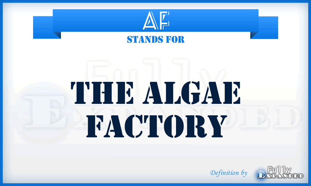 AF - The Algae Factory