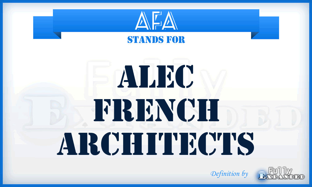 AFA - Alec French Architects