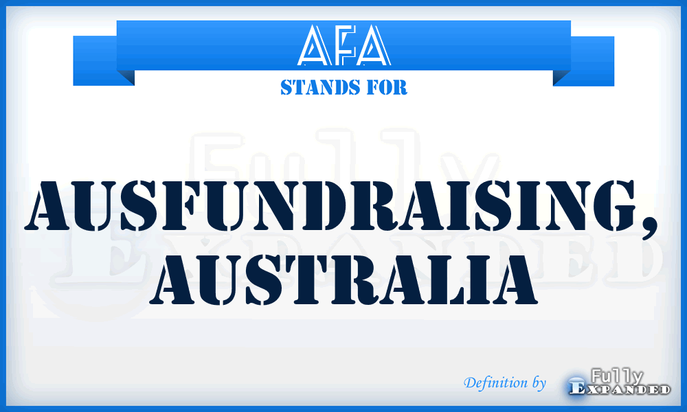 AFA - AusFundraising, Australia
